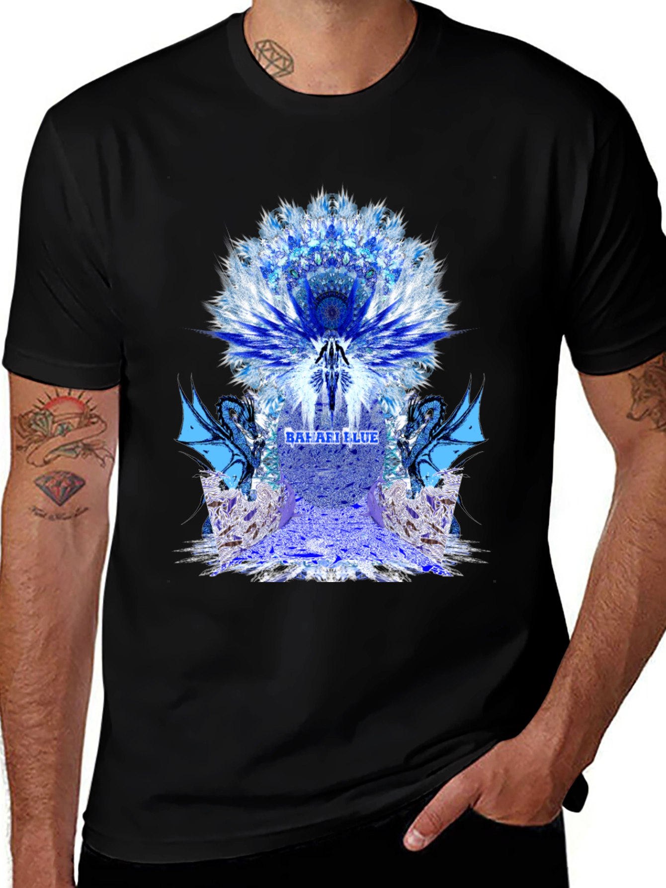 Celestial Dragon Graphic Tee - Black