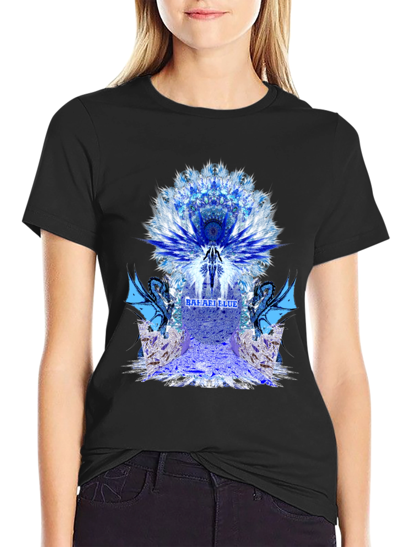 Celestial Dragon Graphic Tee - Black