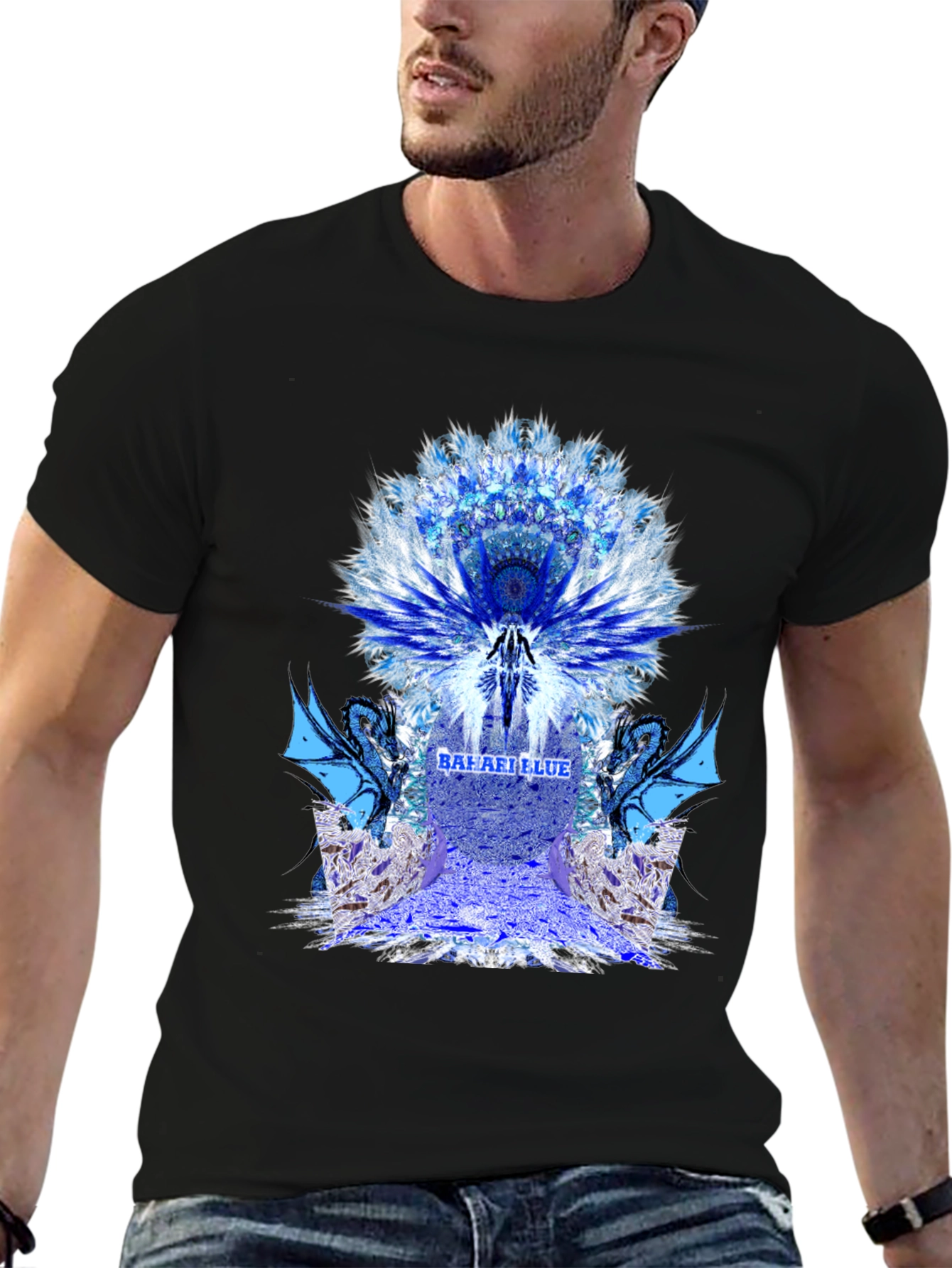 Celestial Dragon Graphic Tee - Black