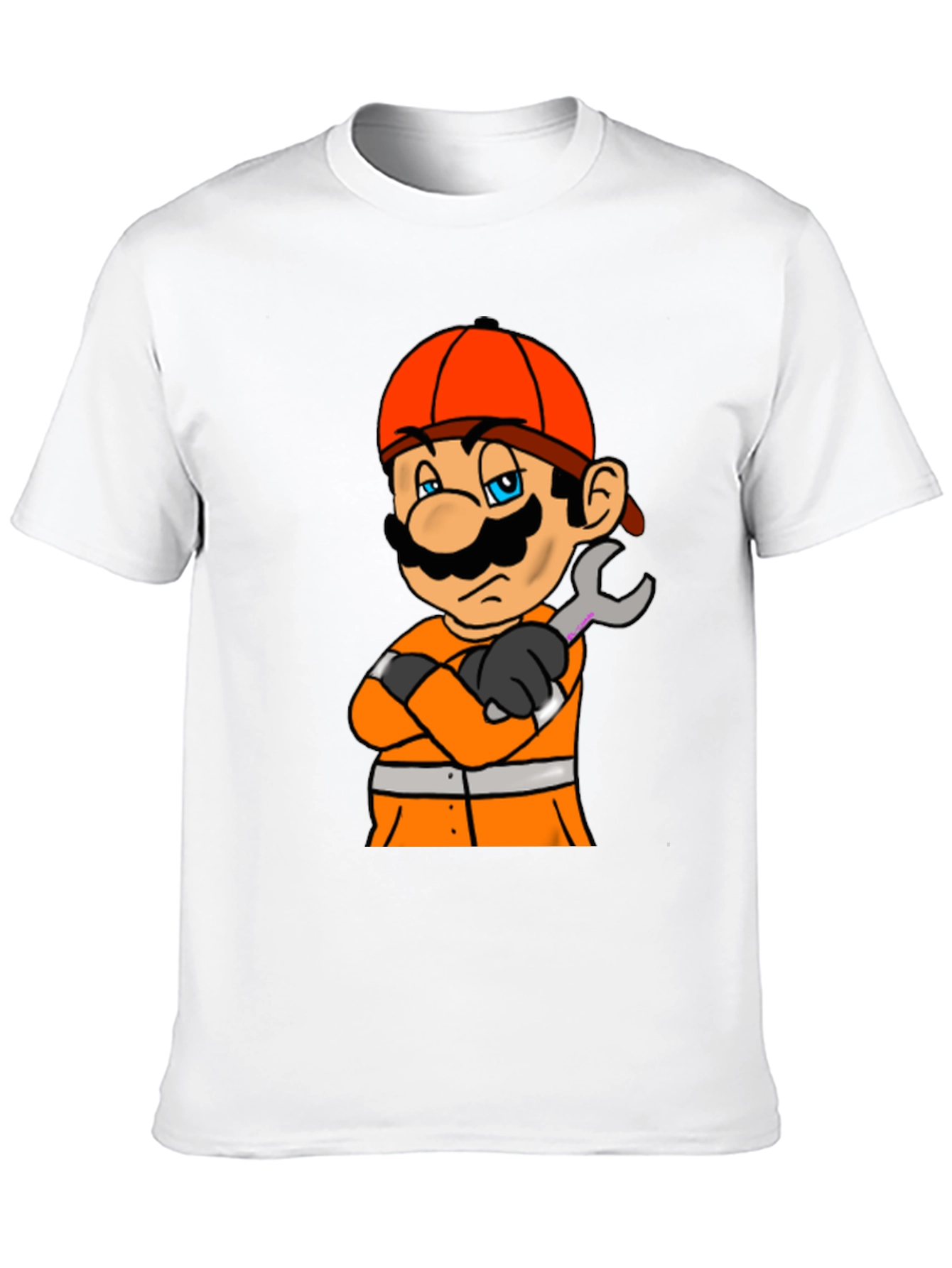 Mario Firefighter T-Shirt - Black Cotton Tee
