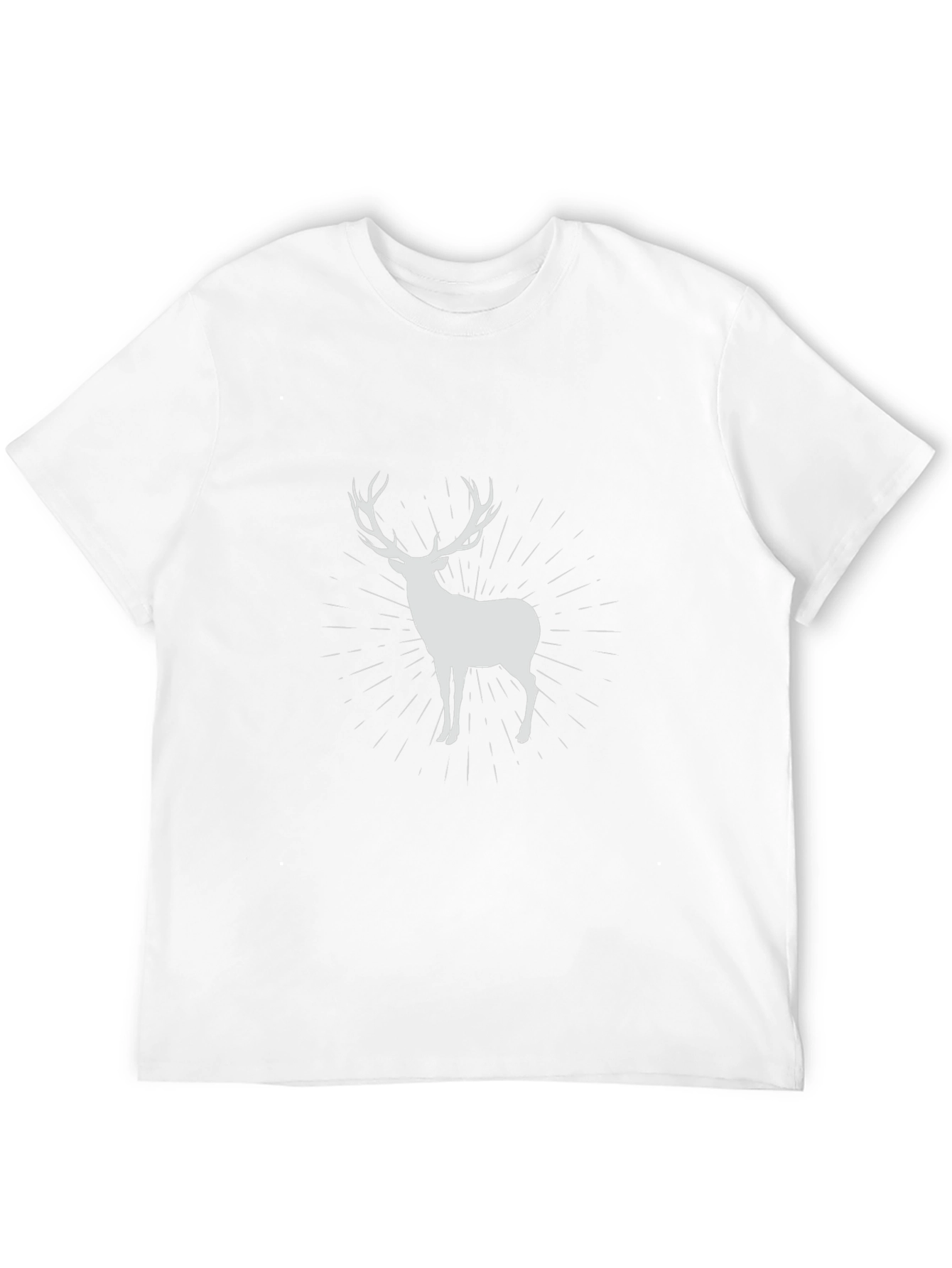Mens Black T-Shirt with Deer Graphic