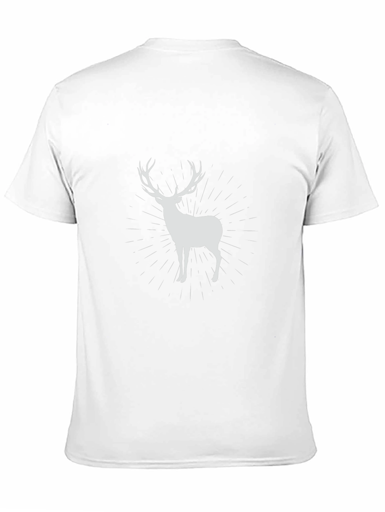 Mens Black T-Shirt with Deer Graphic