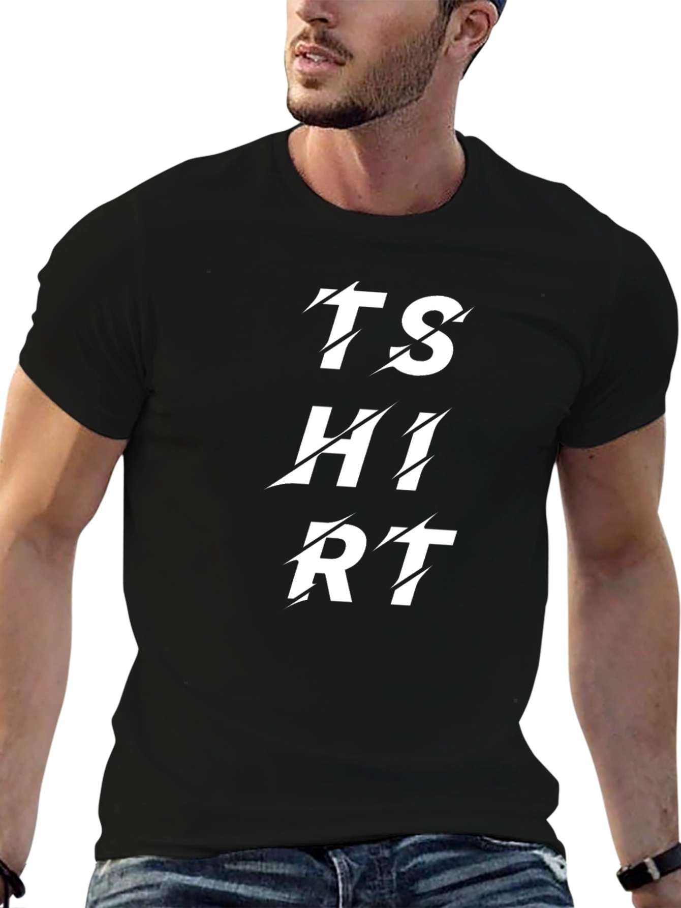 Stylish Black T-Shirt with Graphic Print
