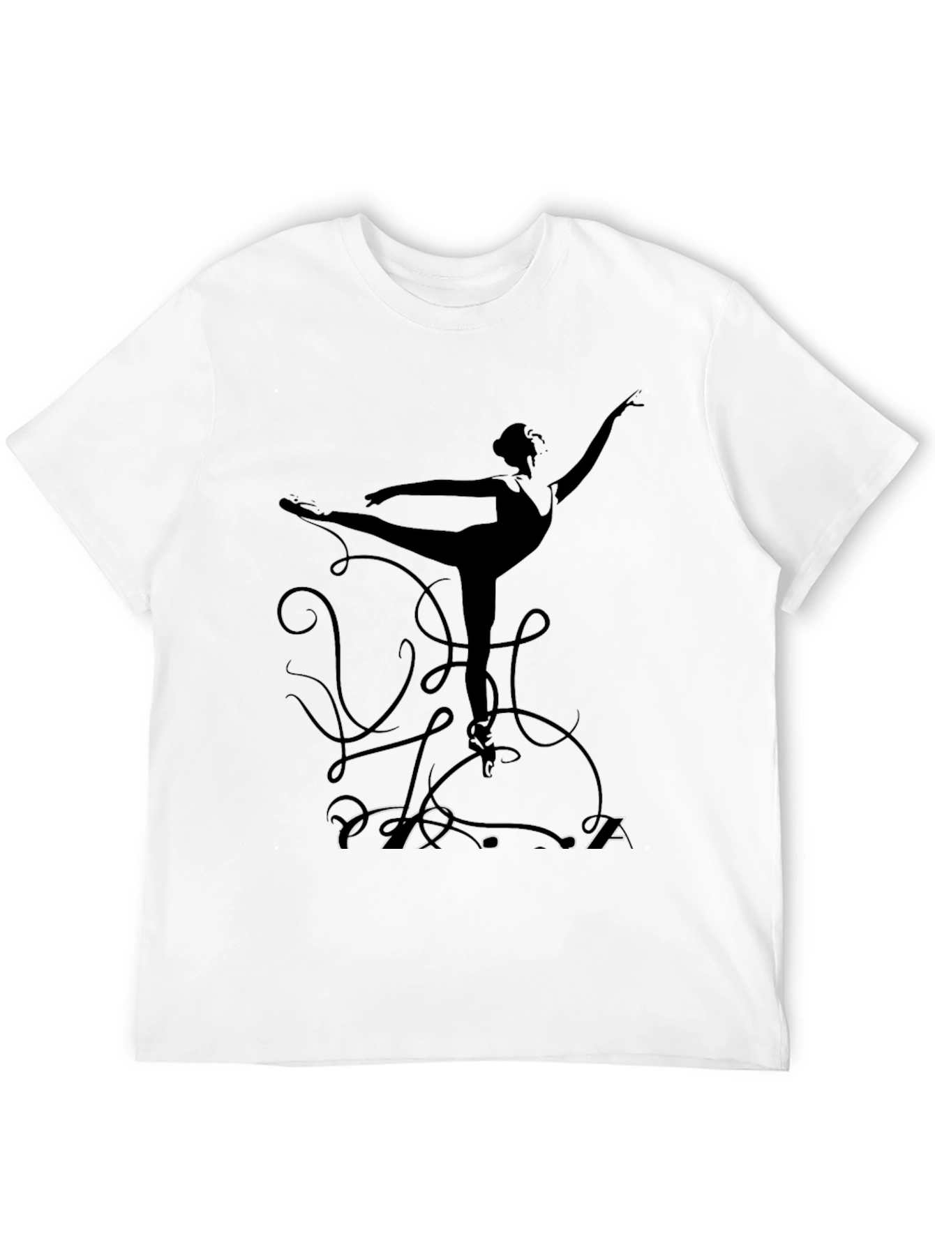 Ballerina Silhouette Graphic T-Shirt - Black