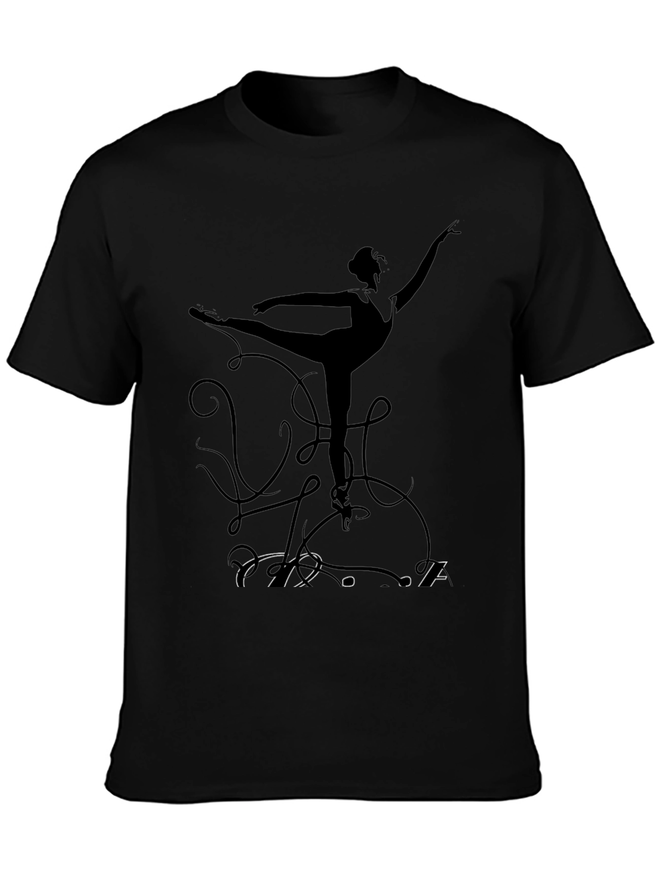Ballerina Silhouette Graphic T-Shirt - Black