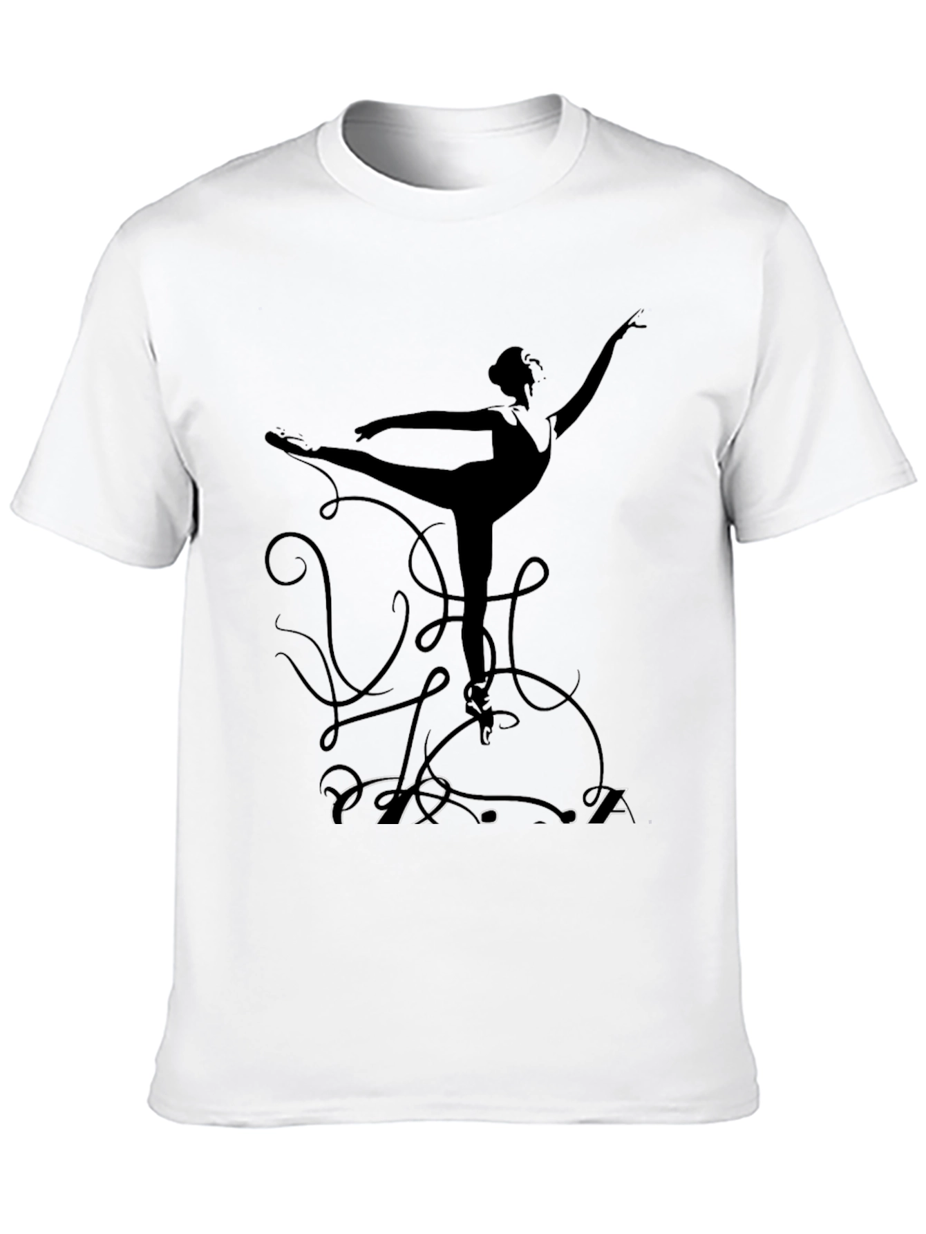 Ballerina Silhouette Graphic T-Shirt - Black