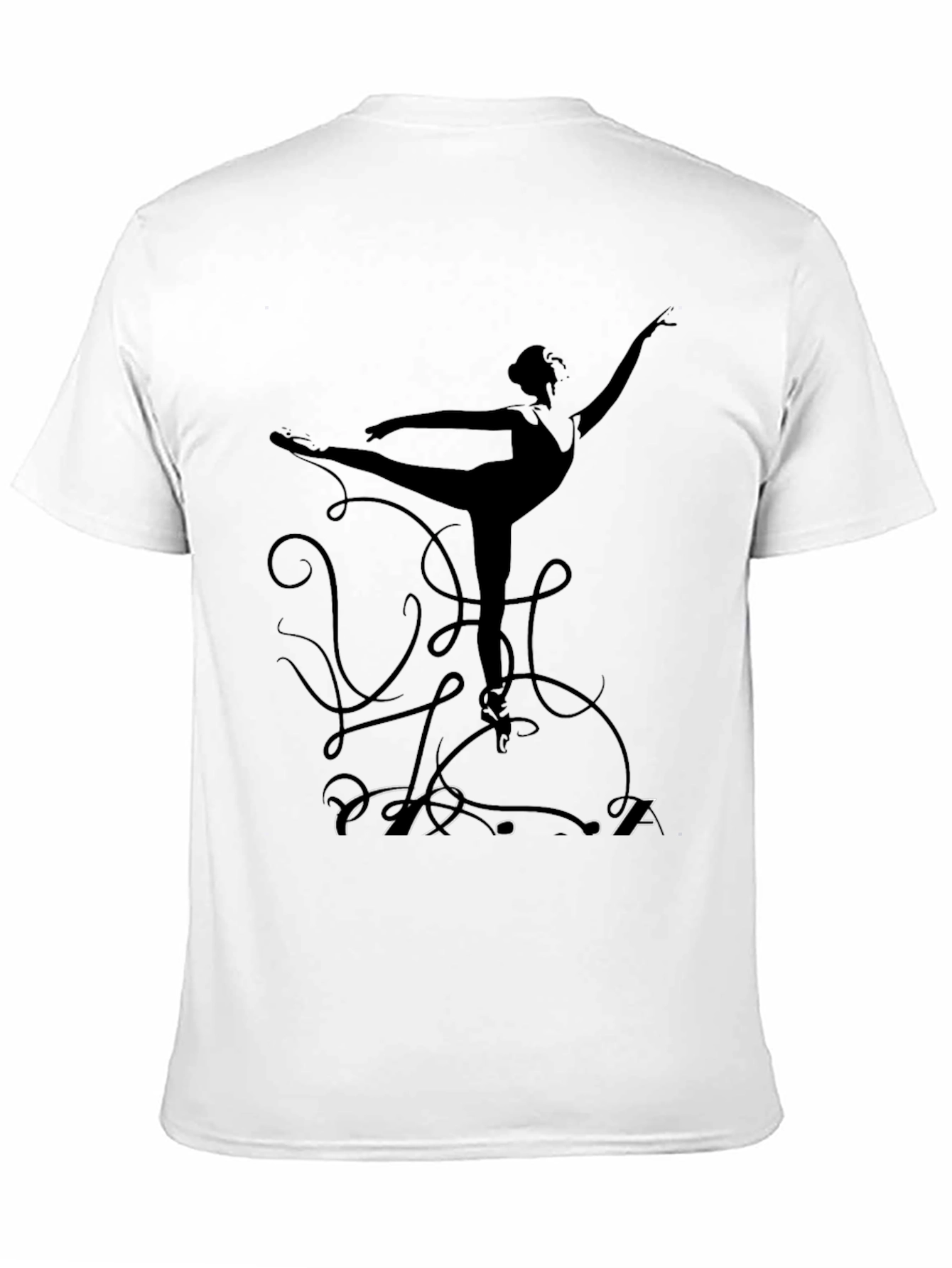Ballerina Silhouette Graphic T-Shirt - Black