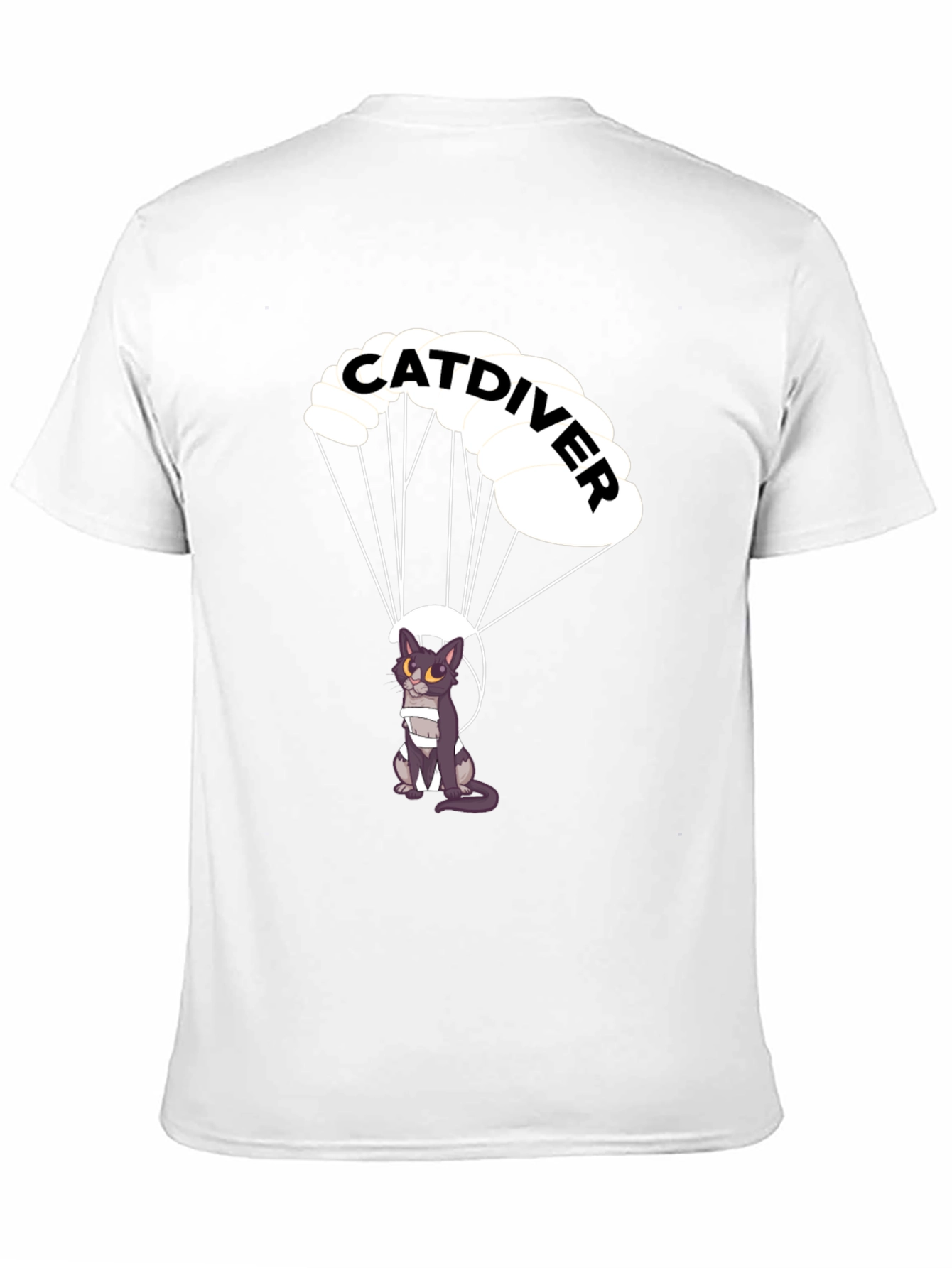Catdiver T-Shirt - Parachuting Cat Graphic Tee