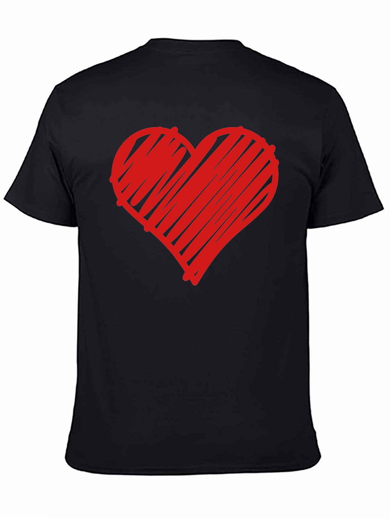 Heart Graphic Tee - Trendy Black T-Shirt