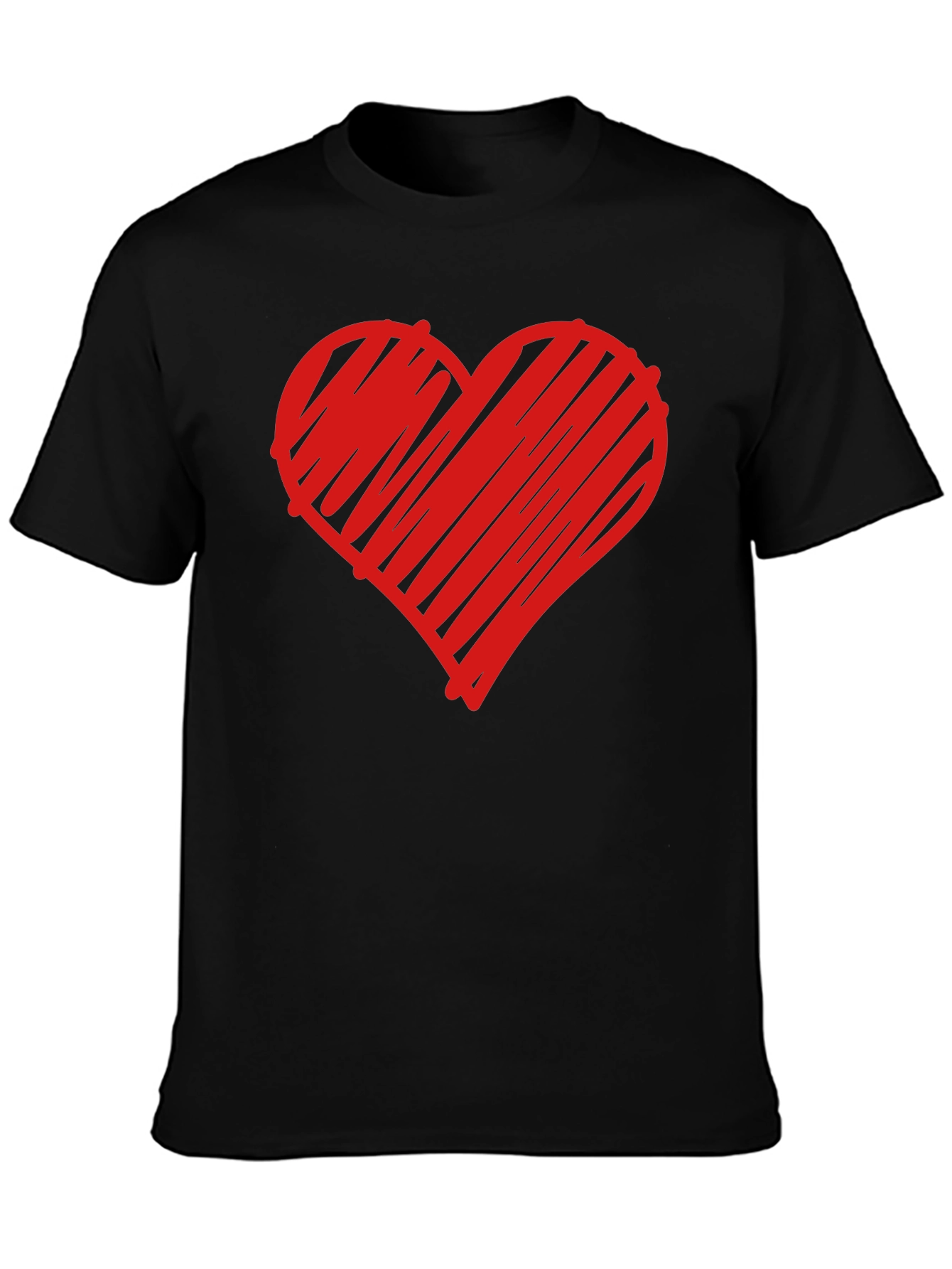 Heart Graphic Tee - Trendy Black T-Shirt