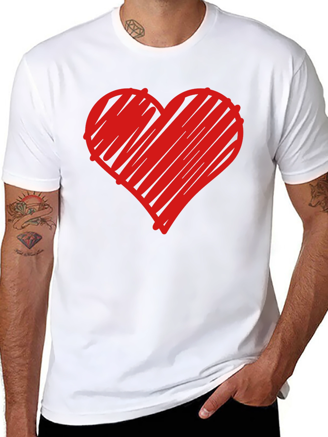 Heart Graphic Tee - Trendy Black T-Shirt