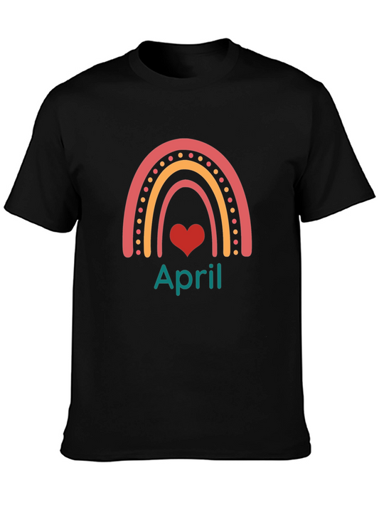 April Rainbow Heart Tee - Black