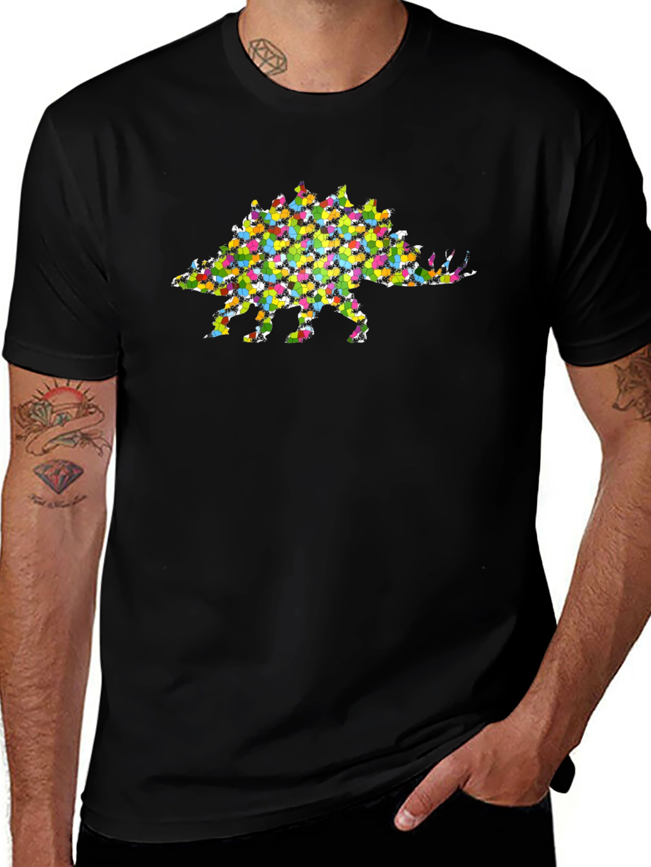 Dinosaur Mosaic T-Shirt - Black