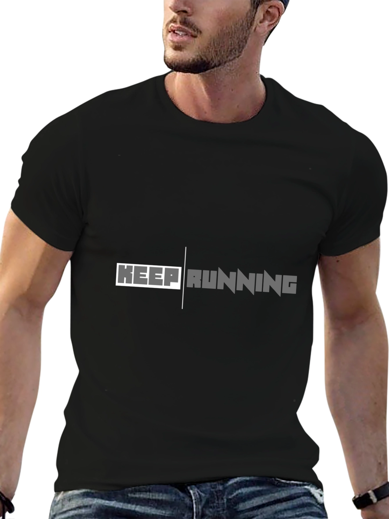 Keep Running Black T-Shirt