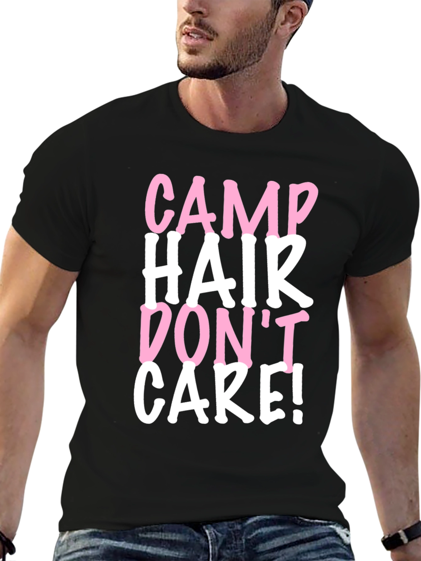 Camp Hair Dont Care Black Cotton Tee