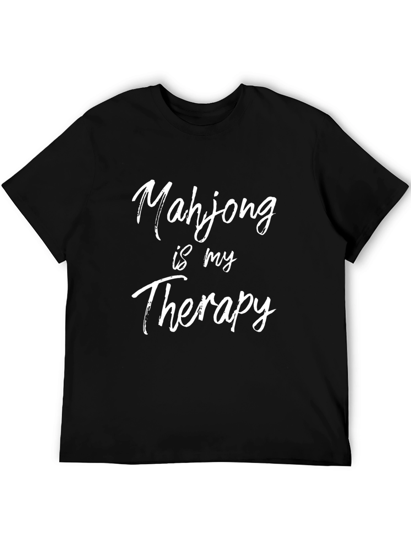 Mahjong is My Therapy T-Shirt - Black Cotton Tee