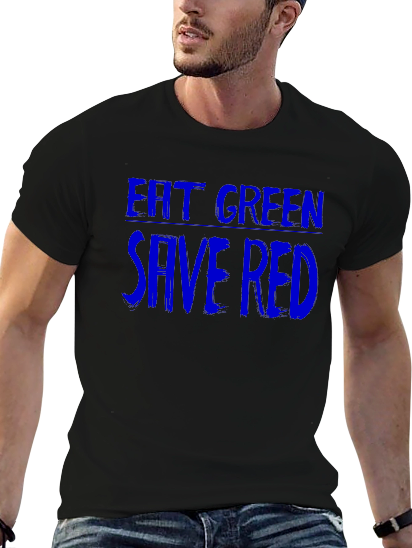 Eat Green Save Red Graphic T-Shirt