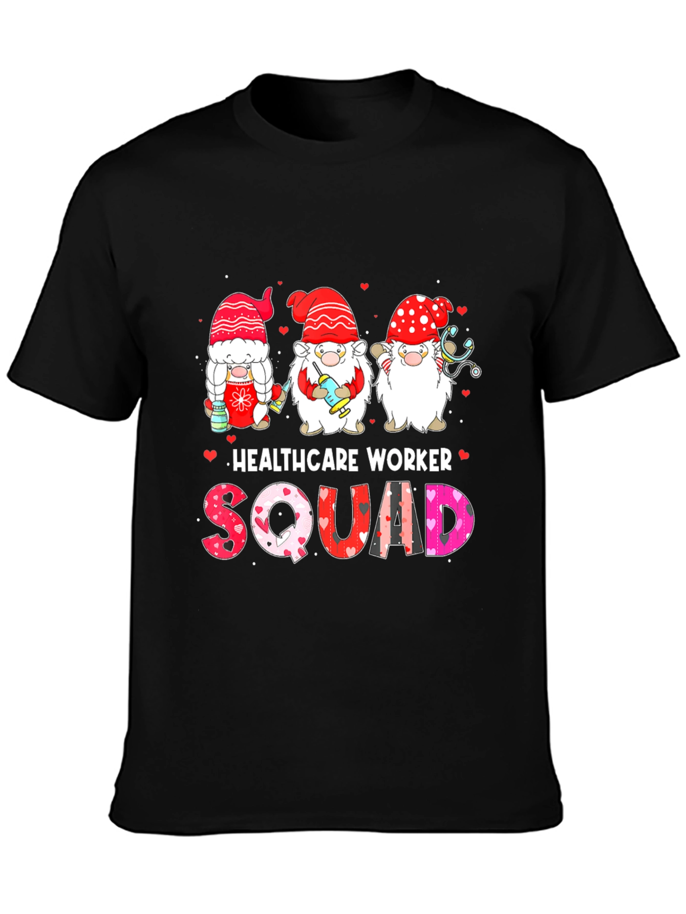 Healthcare Worker Squad Valentines Day Gnome T-Shirt