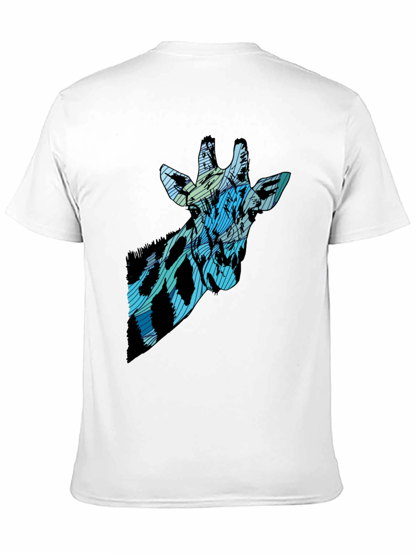 Abstract Giraffe Print Black T-Shirt
