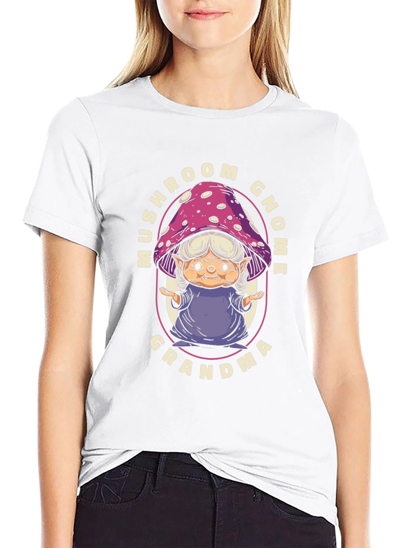 Mushroom Gnome Grandma T-Shirt - Whimsical Graphic Tee