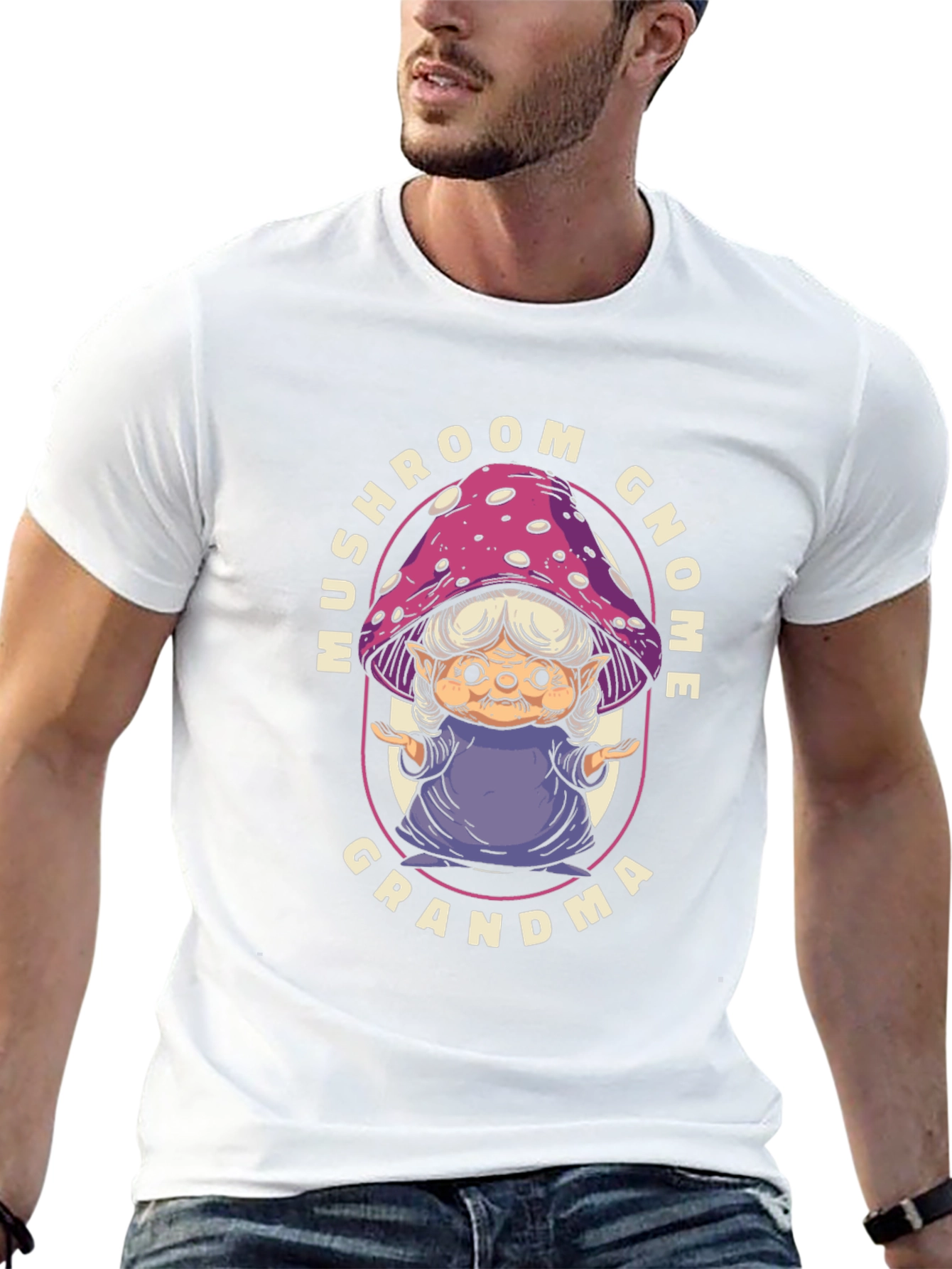 Mushroom Gnome Grandma T-Shirt - Whimsical Graphic Tee