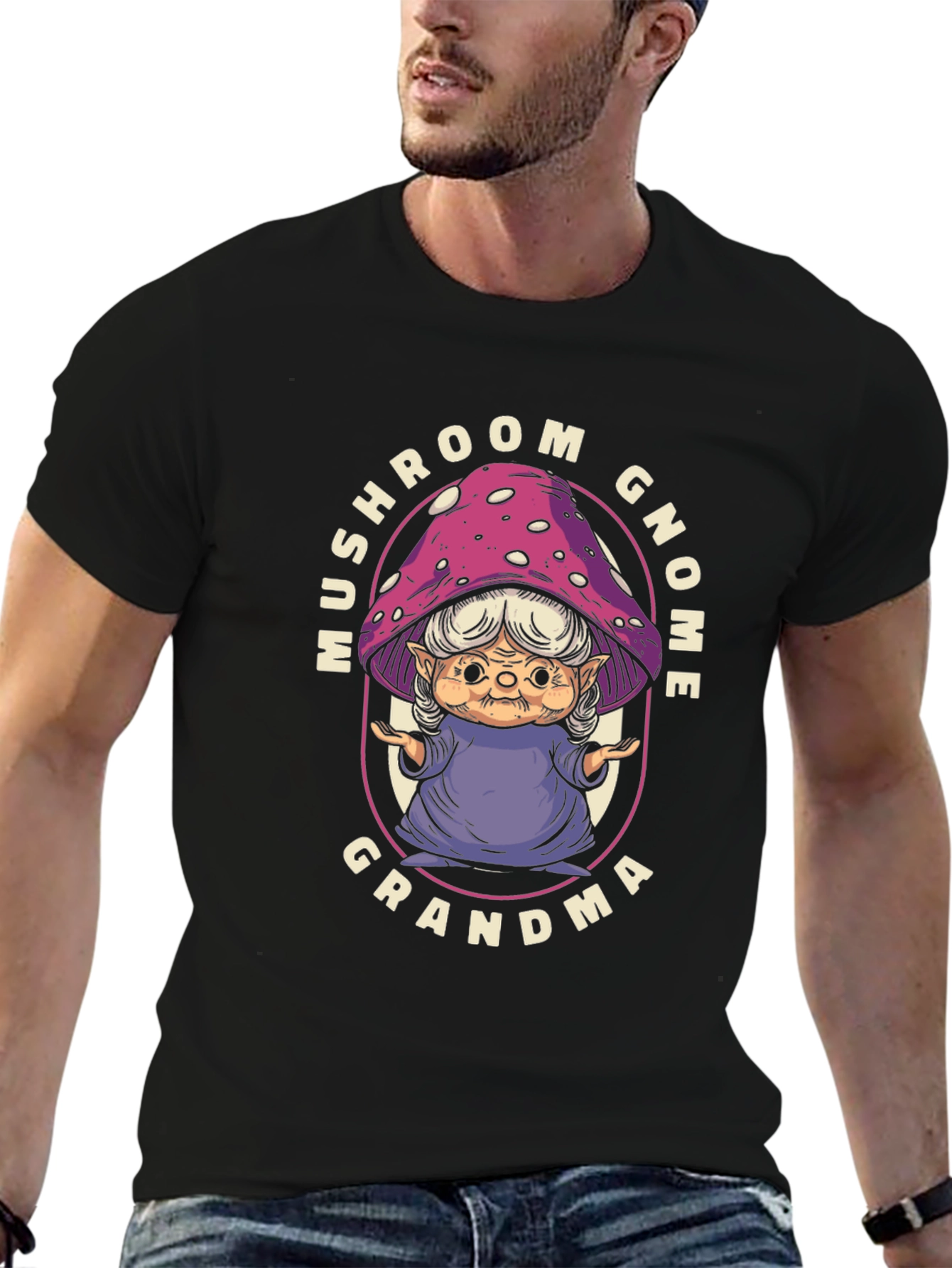 Mushroom Gnome Grandma T-Shirt - Whimsical Graphic Tee