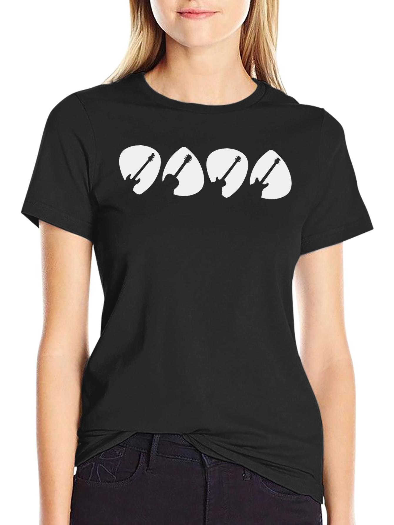 Guitar Pick Silhouette T-Shirt - Music Lover Tee