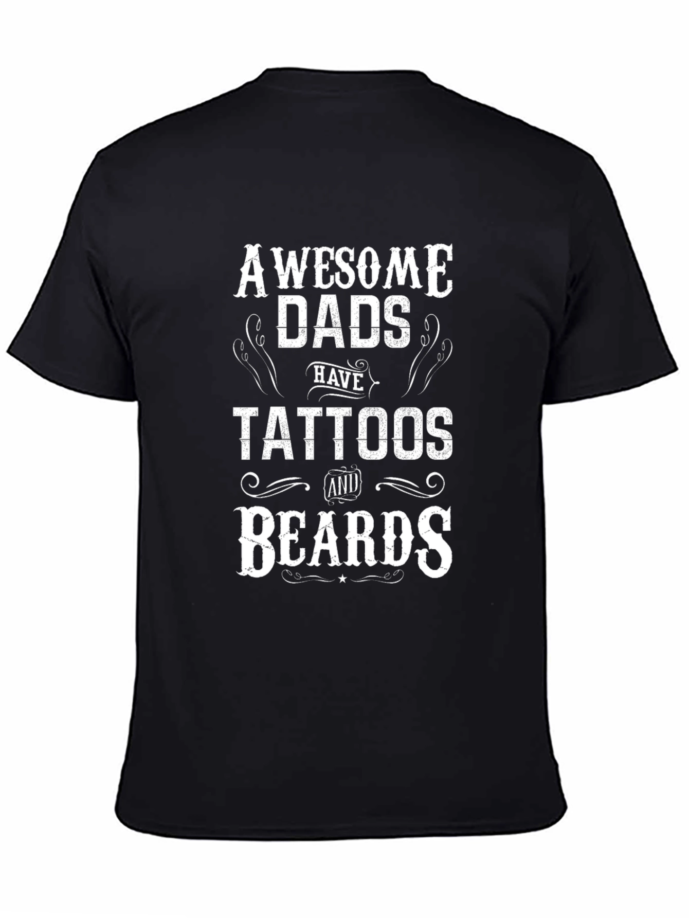 Awesome Dads Have Tattoos & Beards Graphic Tee