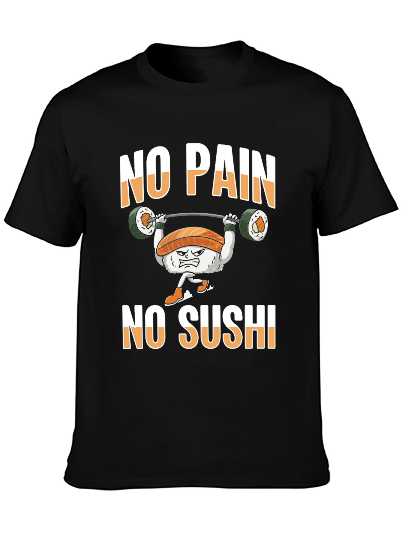 No Pain No Sushi Weightlifting Graphic T-Shirt