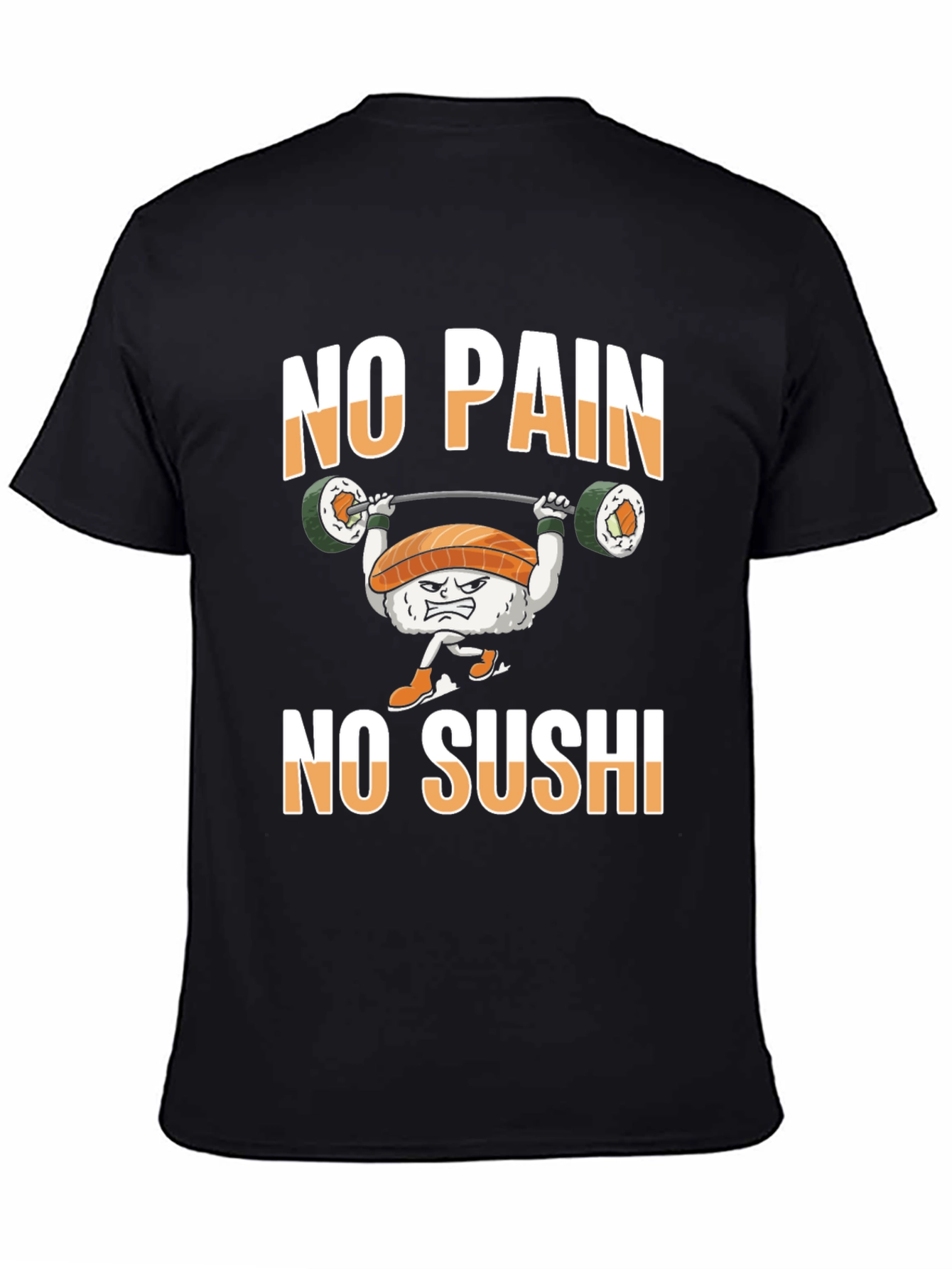 No Pain No Sushi Weightlifting Graphic T-Shirt