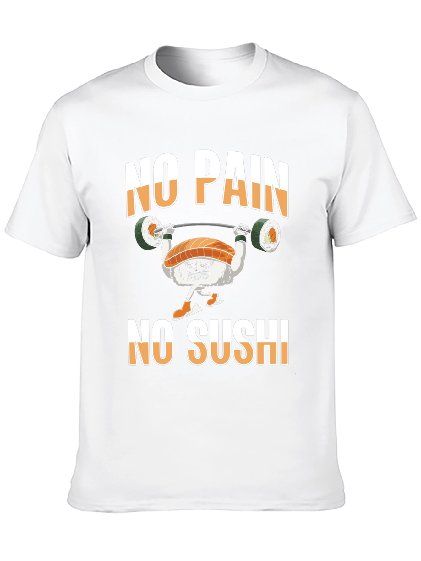 No Pain No Sushi Weightlifting Graphic T-Shirt