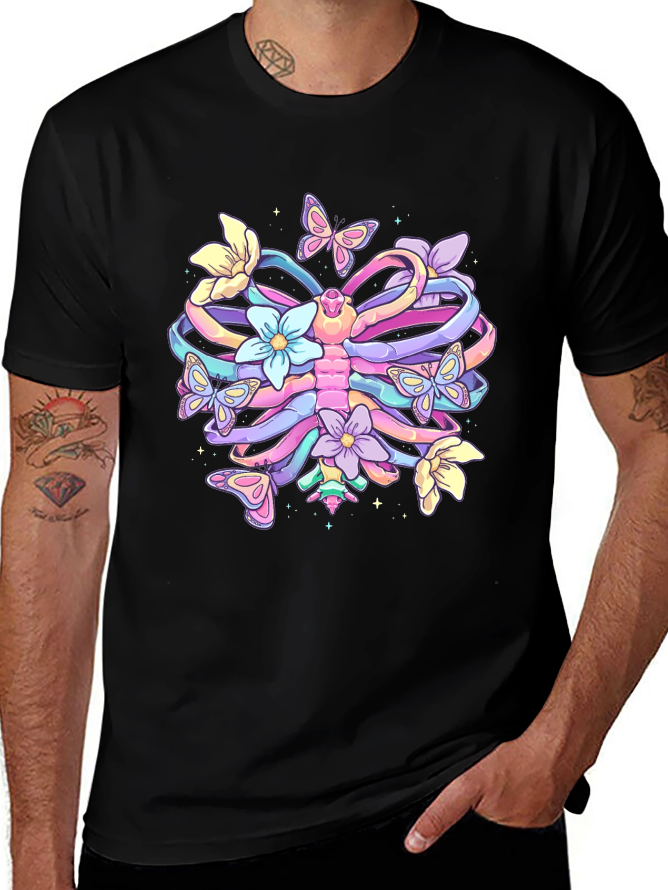 Floral Ribcage Graphic T-Shirt - Unisex