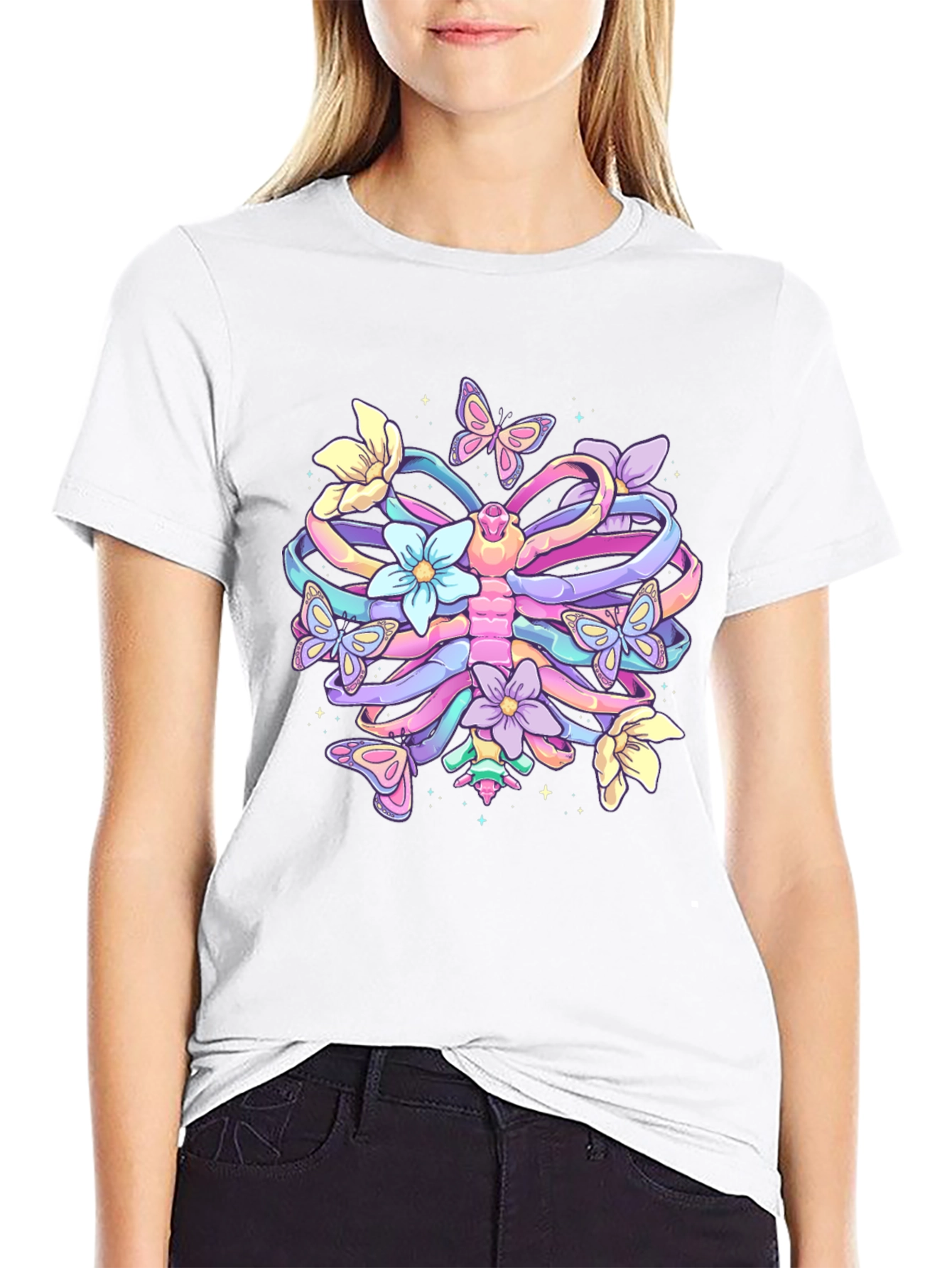 Floral Ribcage Graphic T-Shirt - Unisex