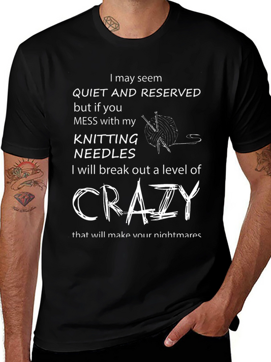 Funny Knitting Crazy T-Shirt Gift for Knitters