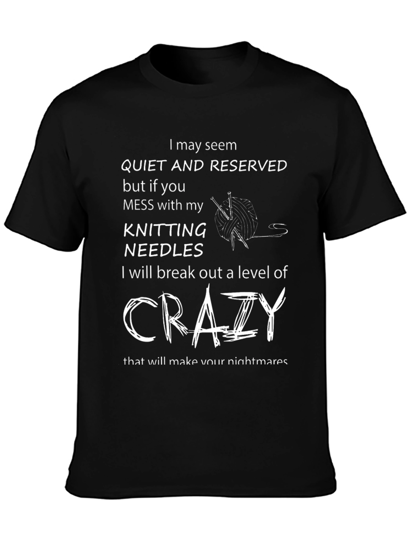 Funny Knitting Crazy T-Shirt Gift for Knitters