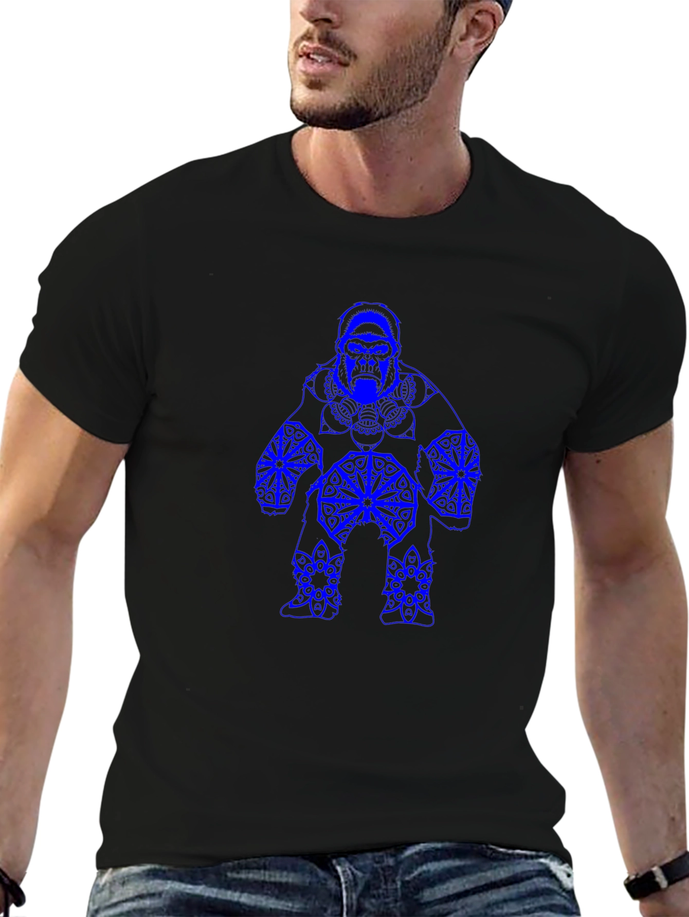 Black Tee with Gorilla Graphic