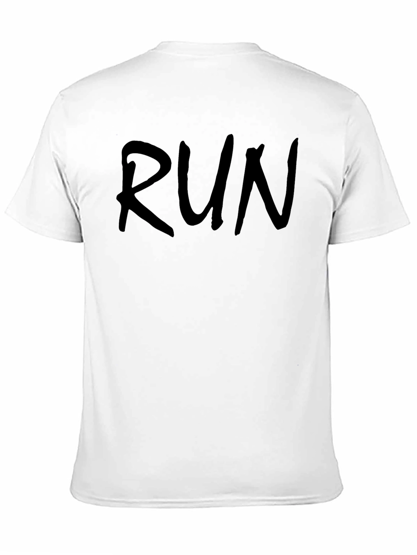 Mens Run Graphic Print Crew Neck Black T-Shirt