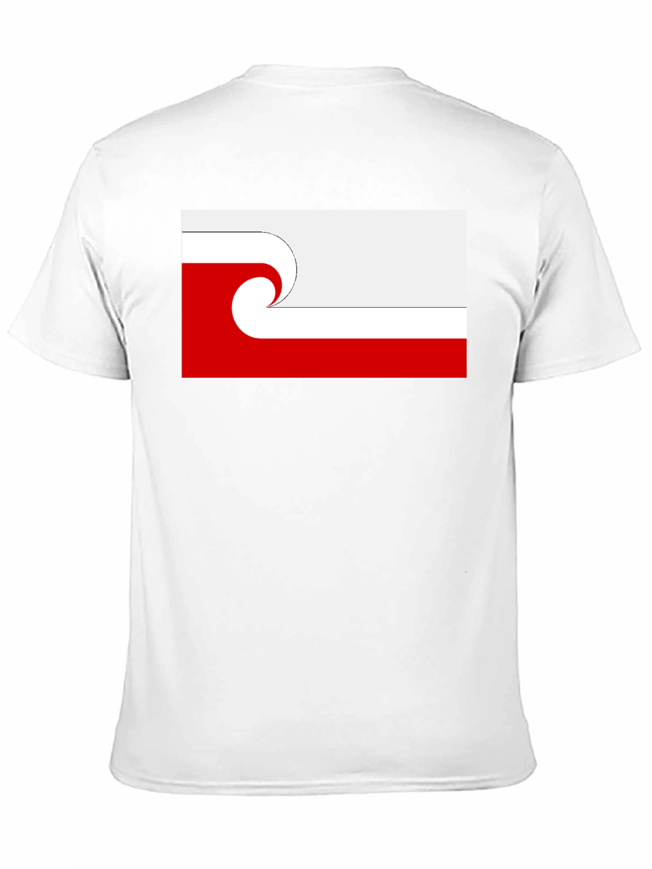 Wave Graphic Tee - Red & White Design
