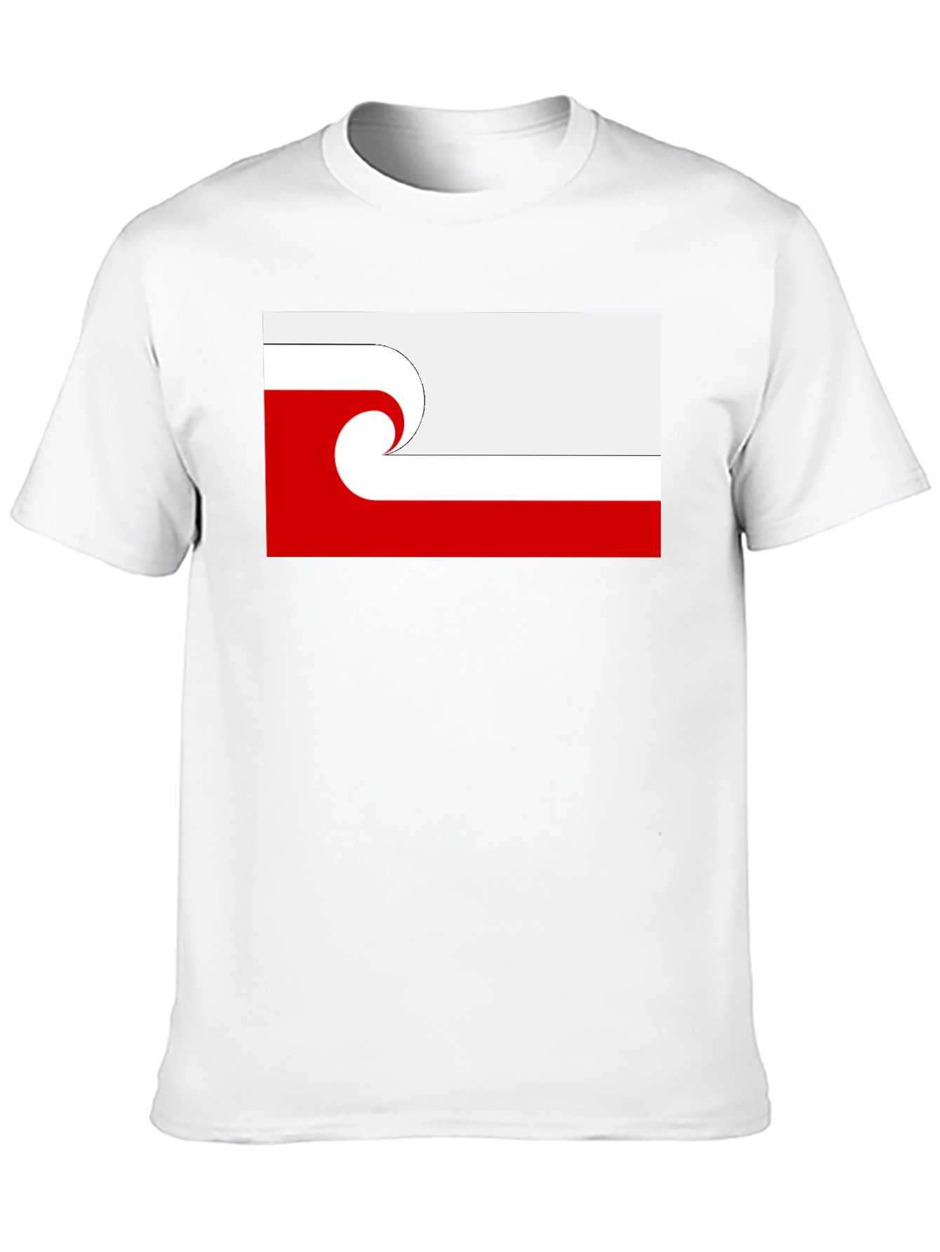 Wave Graphic Tee - Red & White Design