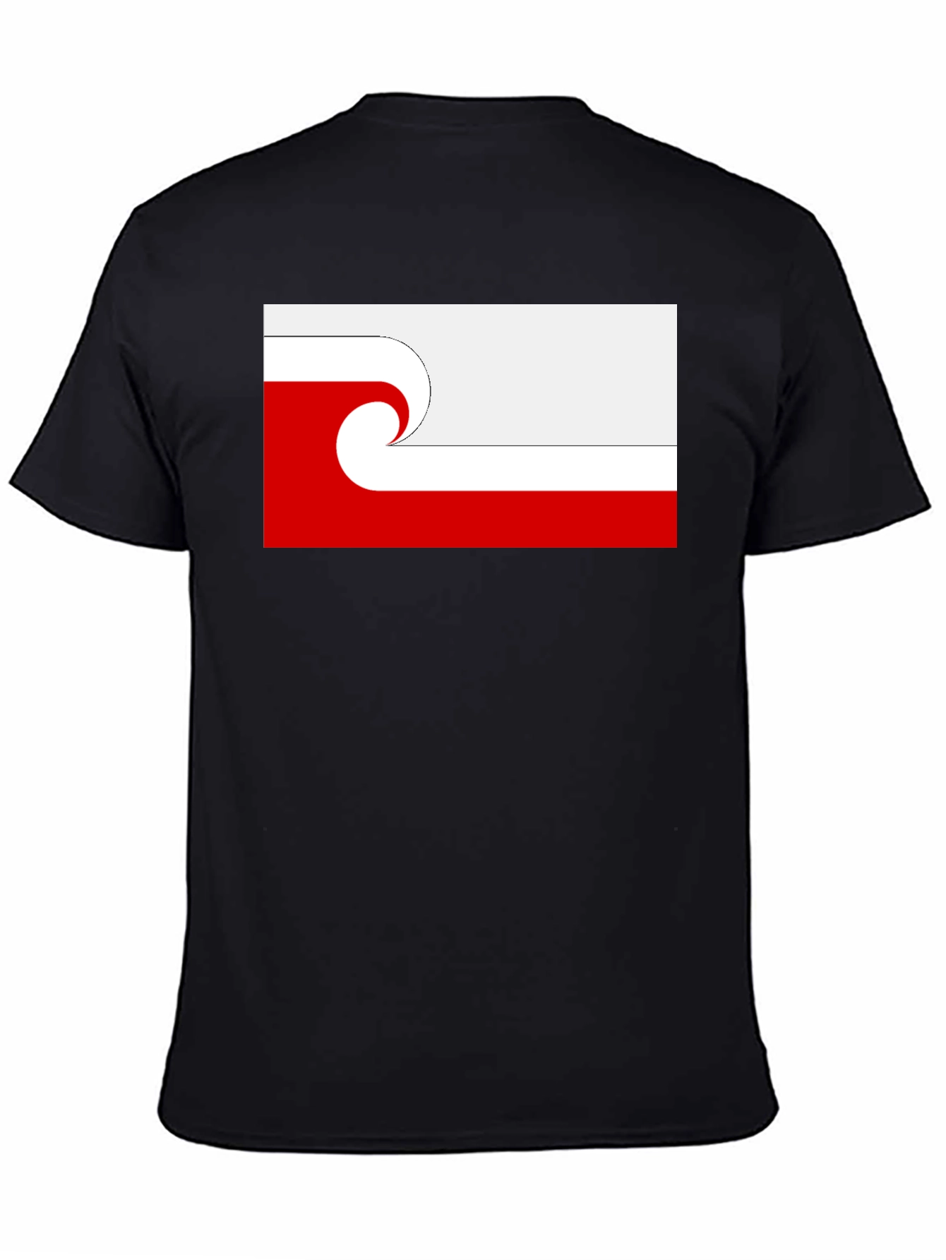 Wave Graphic Tee - Red & White Design