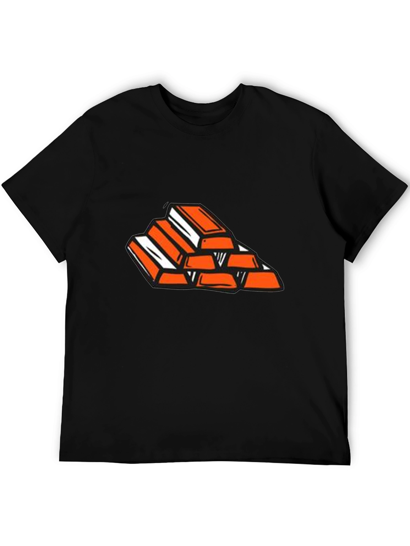 Gold Bar Stack Graphic Tee - Black