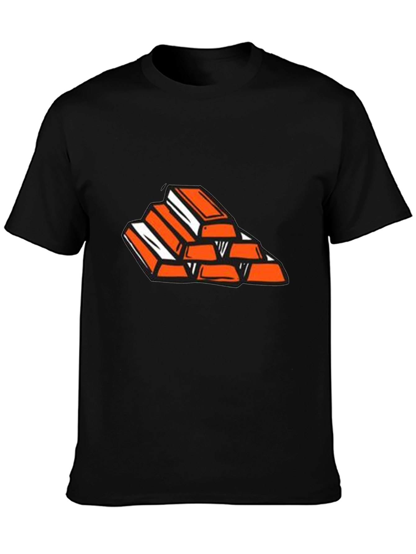 Gold Bar Stack Graphic Tee - Black