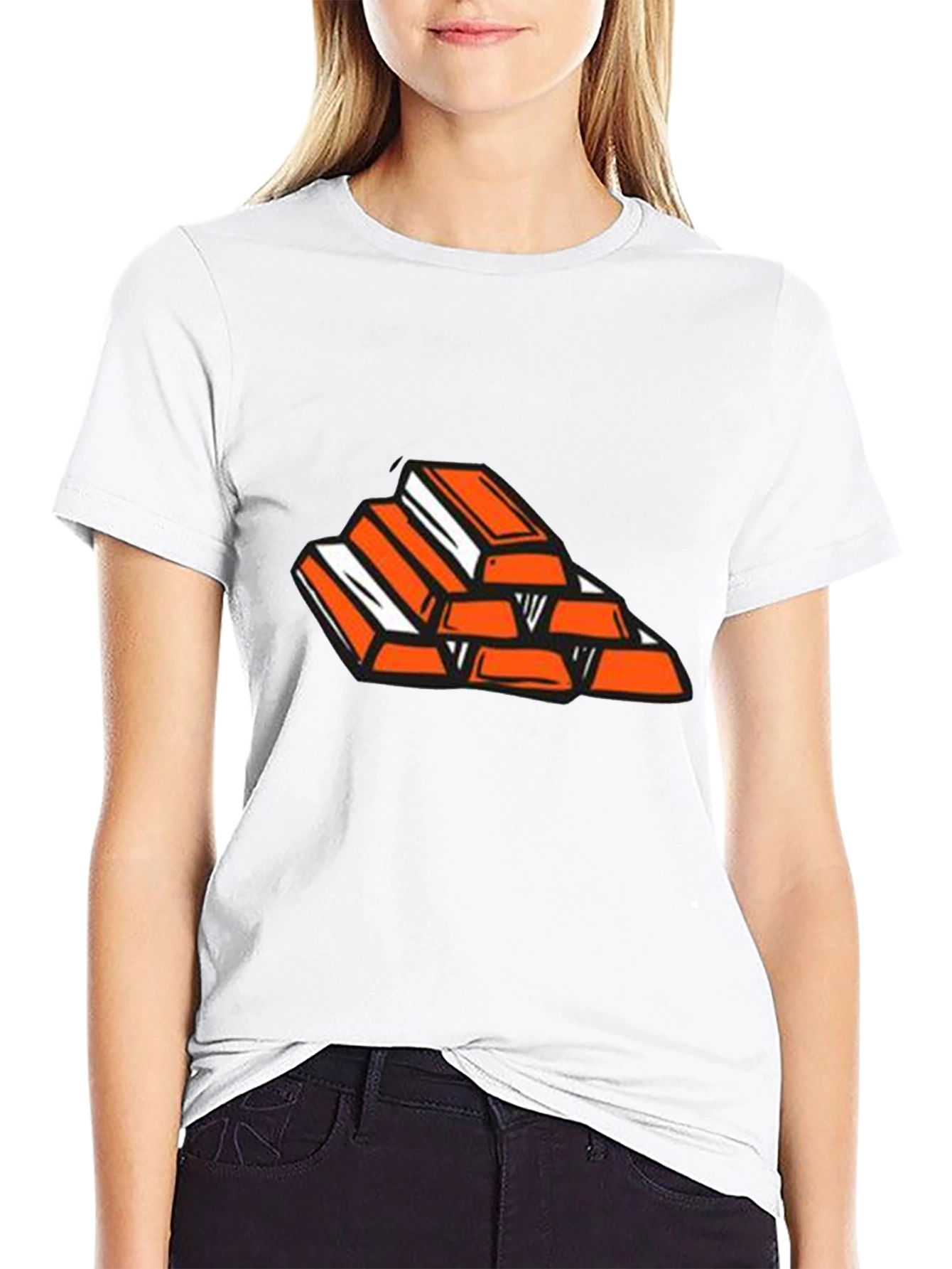 Gold Bar Stack Graphic Tee - Black