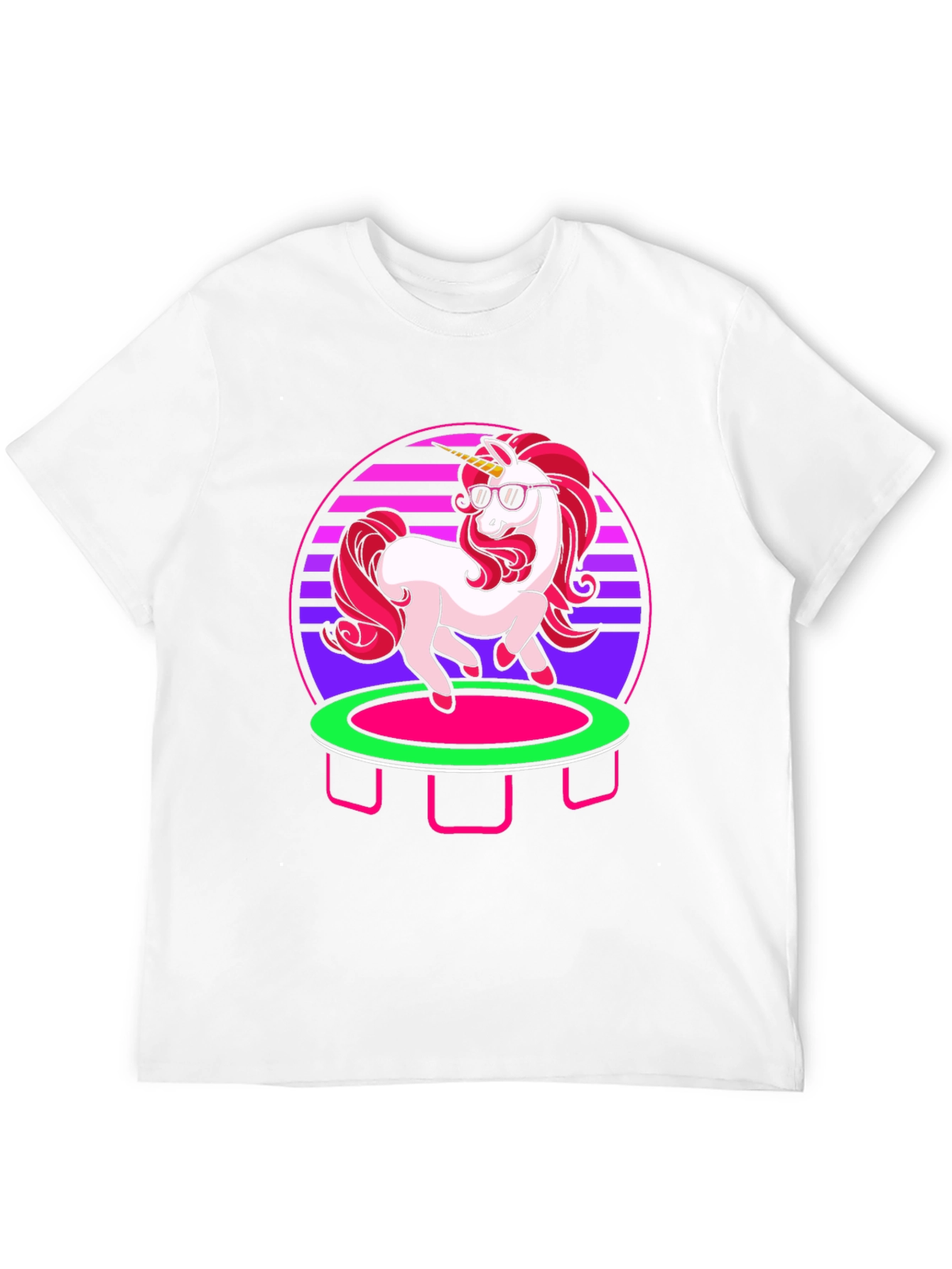 Unicorn Trampoline Retro T-Shirt