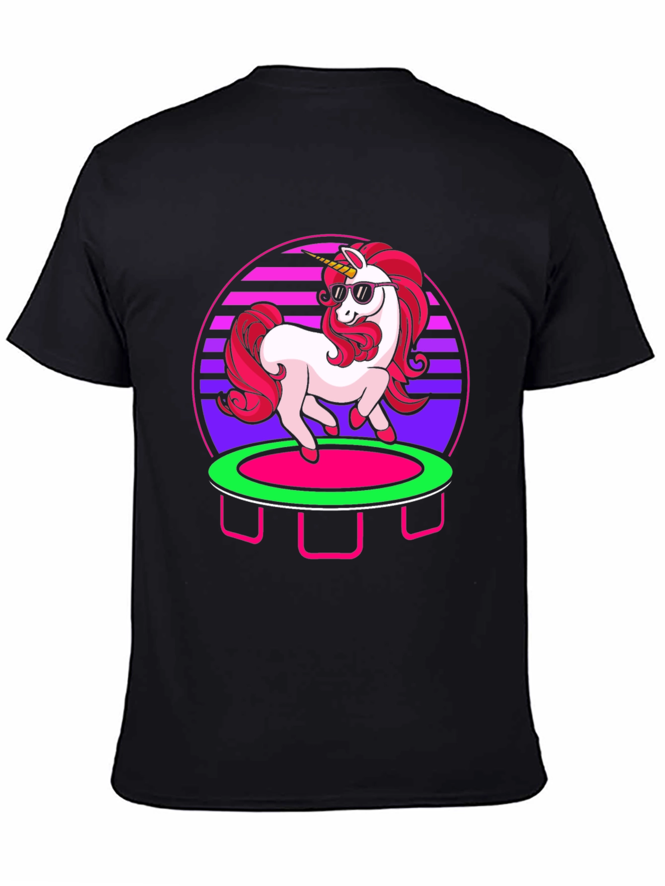 Unicorn Trampoline Retro T-Shirt