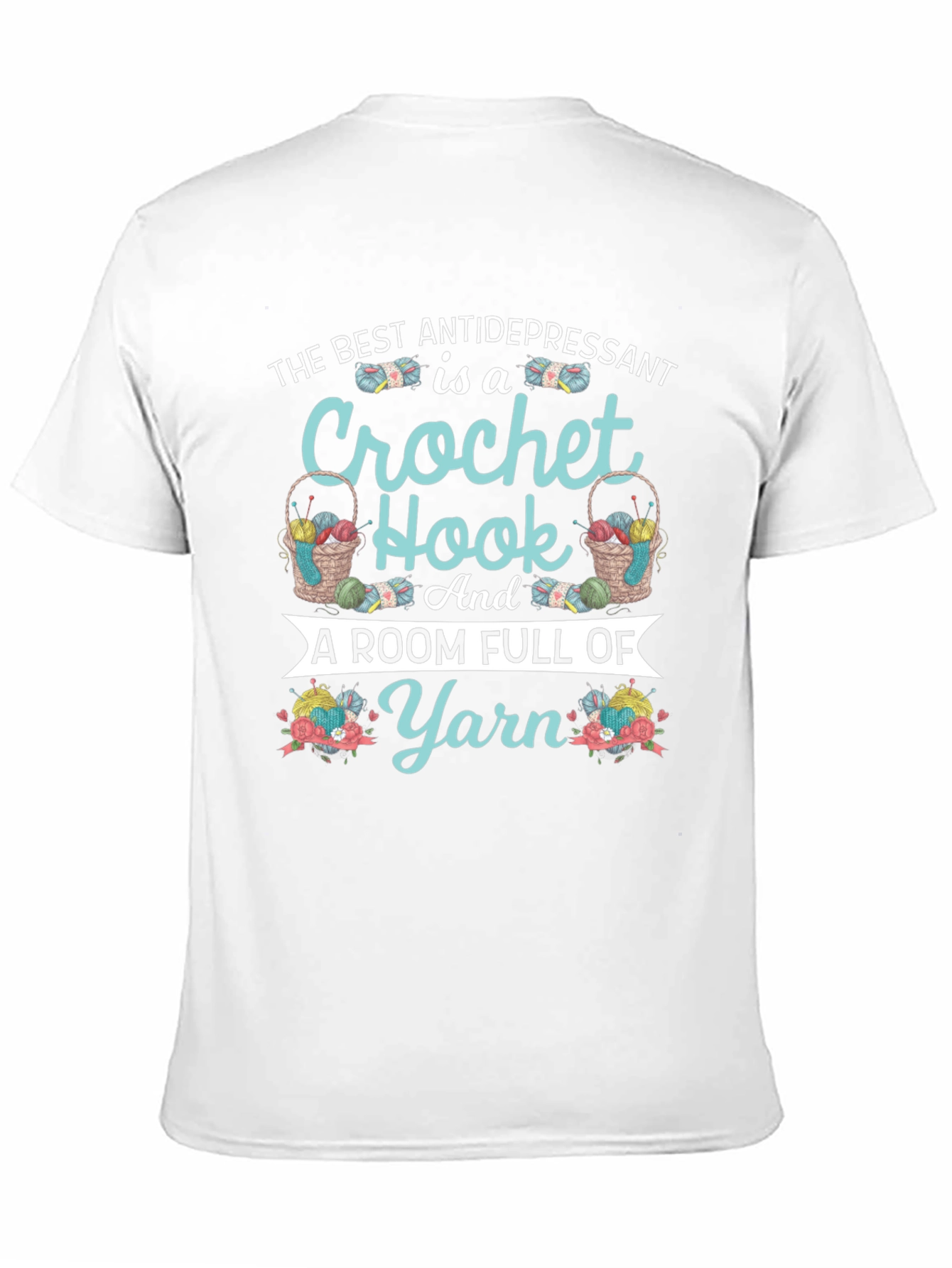 Crochet Hook & Yarn T-Shirt - Antidepressant Design