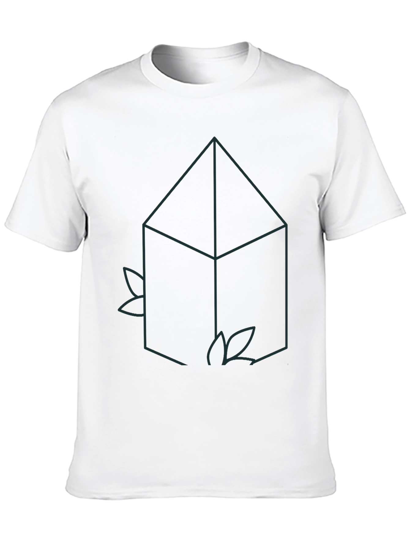 Geometric House Tee - Minimalist Black T-Shirt