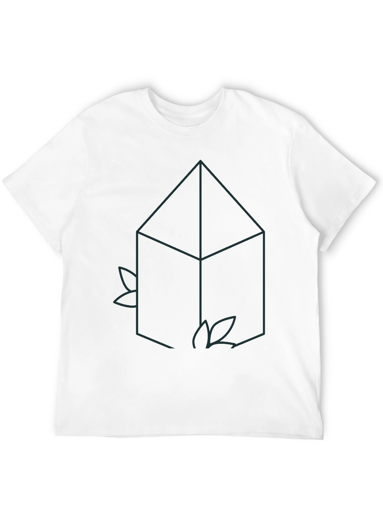 Geometric House Tee - Minimalist Black T-Shirt