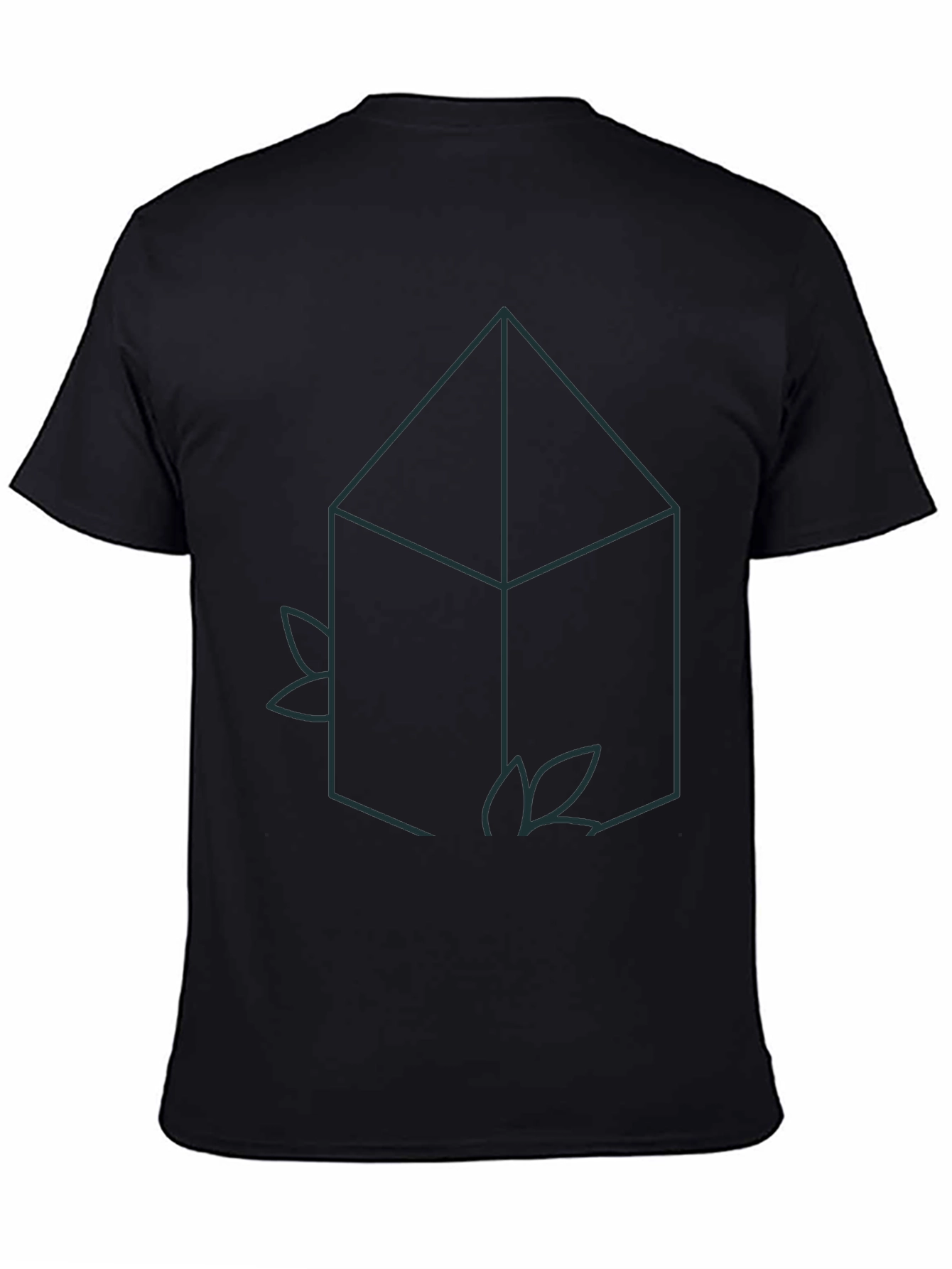 Geometric House Tee - Minimalist Black T-Shirt