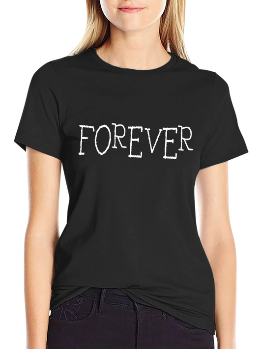 Forever Graphic Tee - Black Cotton T-Shirt